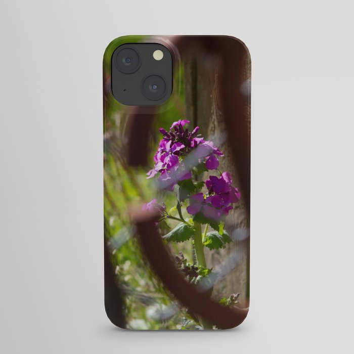 Iron and Purple Flowers iPhone Case
