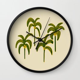 Kalahari Palms by Veronique de Jong Wall Clock | Summer, Dessert, Tropical, Palms, Palm, Drawing, Kalahari, Holiday 