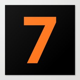 Number 7 (Orange & Black) Canvas Print