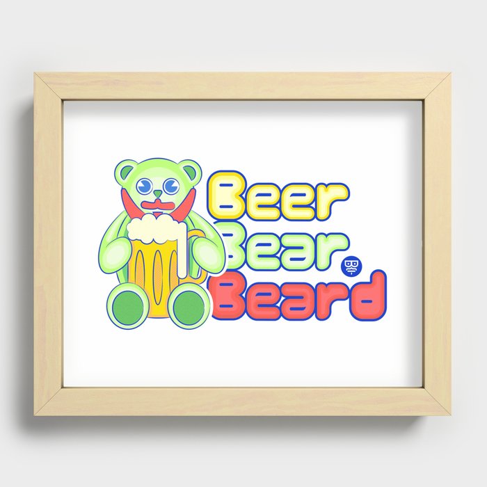 Beer-bear- beard Recessed Framed Print