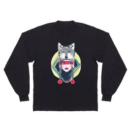 Girl with wolf hat Long Sleeve T Shirt