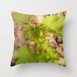 Green Leaves Throw Pillow