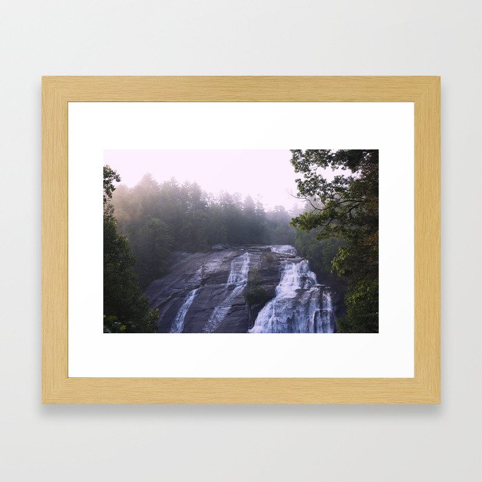 Waterfall & Fog Framed Art Print