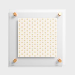 Christmas Pattern Yellow Retro Snowflake Floating Acrylic Print