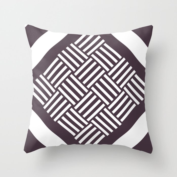 Large plum geometric weave pattern Throw Pillow