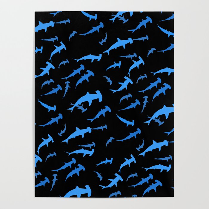 Pattern hammerhead shark Poster by Art-berto | Society6