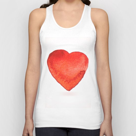Watercolor heart Unisex Tank Top