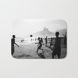 Beach Soccer at Ipanema Bath Mat | Beach, Black And White, Brasil, Ipanema, Football, Rj, Altinha, Blackandwhite, Nature, Bw 