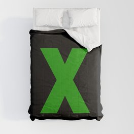 letter X (Green & Black) Comforter