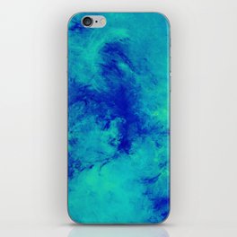 Blue and Turquoise Marble Splash Abstract Artwork  iPhone Skin