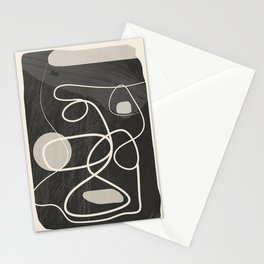Abstract Face Line Art 13 Stationery Card