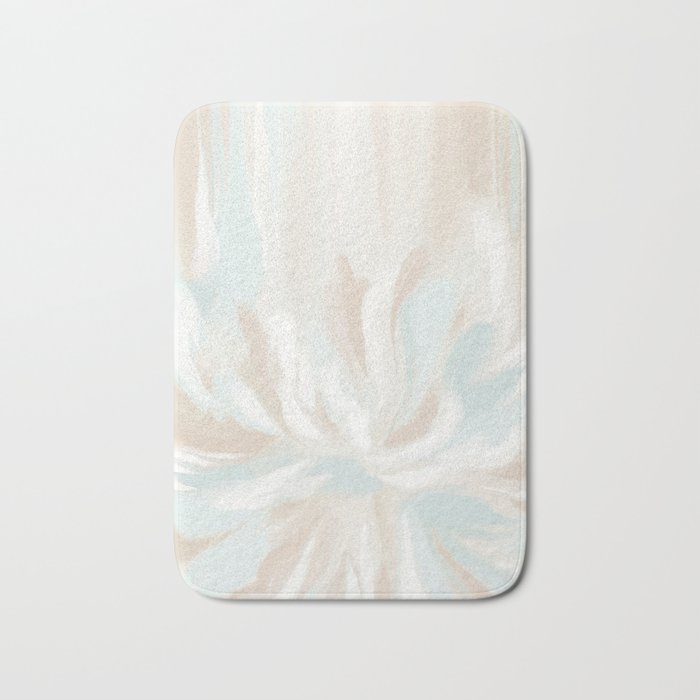 Pastel Pink and Blue Abstract Florals  Bath Mat