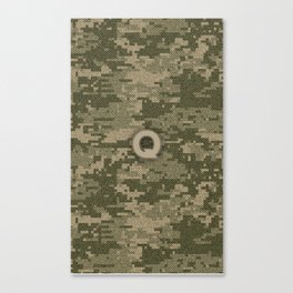 Personalized Q Letter on Green Military Camouflage Army Design, Veterans Day Gift / Valentine Gift / Military Anniversary Gift / Army Birthday Gift  Canvas Print