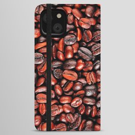 Coffee beans pattern iPhone Wallet Case