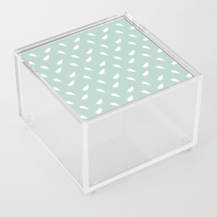 Soft Blue and White Pattern Acrylic Box
