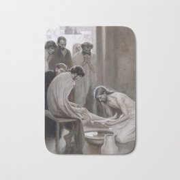 Albert Edelfelt - Jesus Washing Feet of Disciples Bath Mat