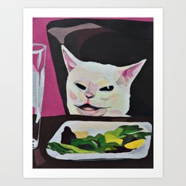 Mad Salad Cat Art Print
