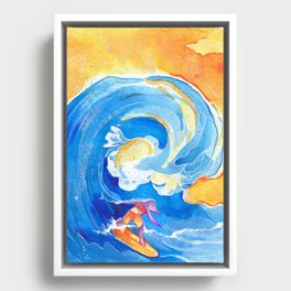 Surfing Framed Canvas