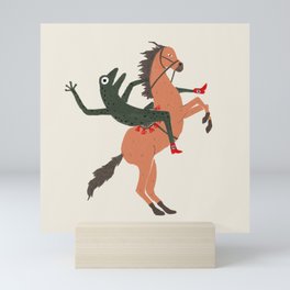Frog Riding Horse Mini Art Print