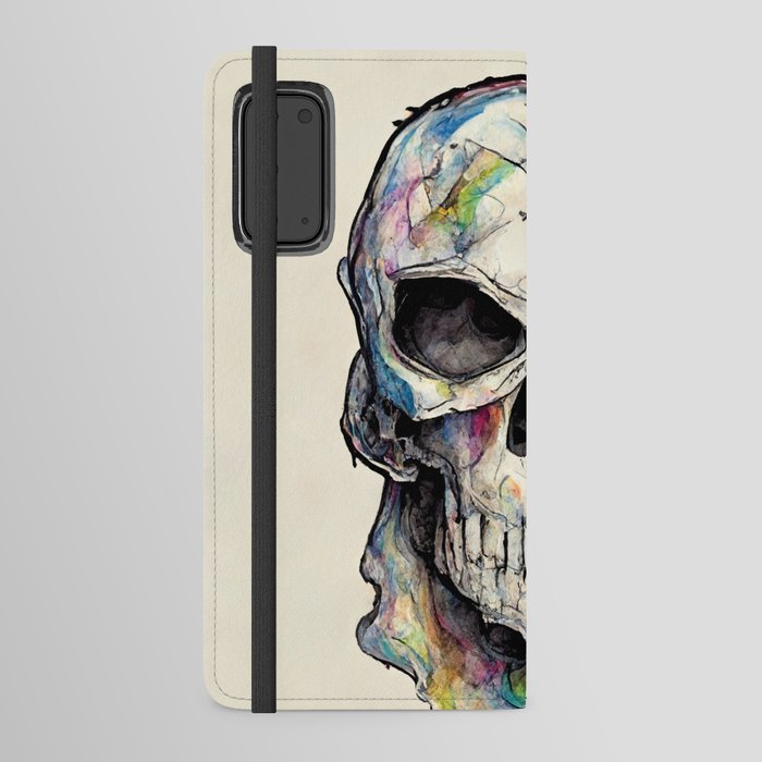 Watercolor skull - Painter's Paradise Android Wallet Case