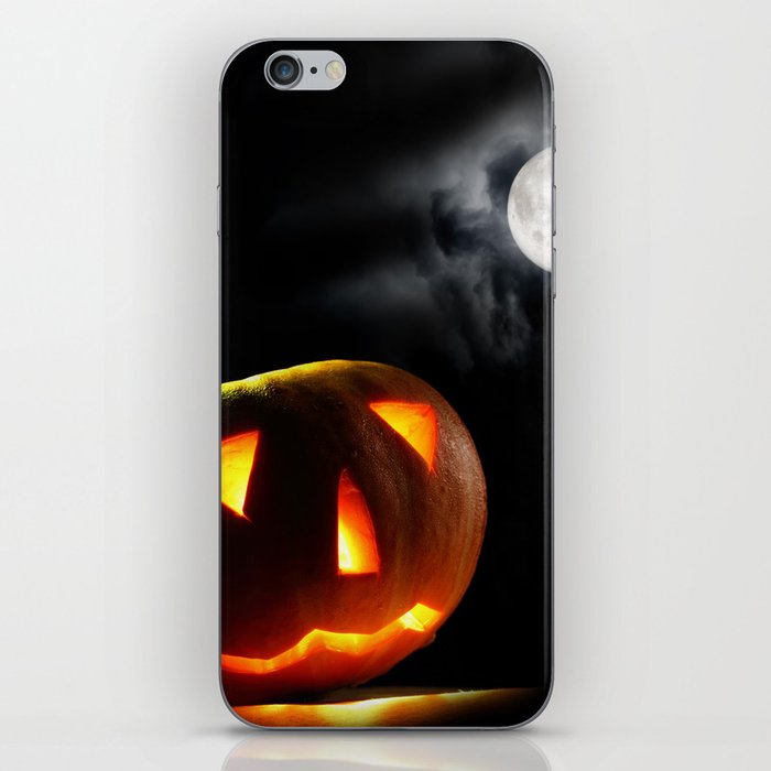 Halloween Pumpkin Ghost in Moonlight at Night iPhone Skin