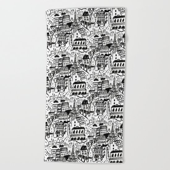 Paris Streets Beach Towel