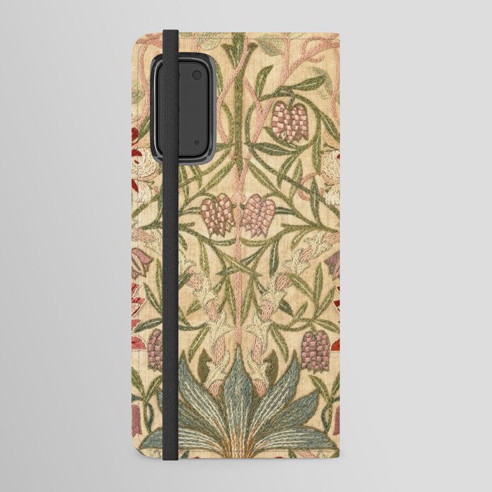 William Morris Antique Honeysuckle Embroidery Android Wallet Case