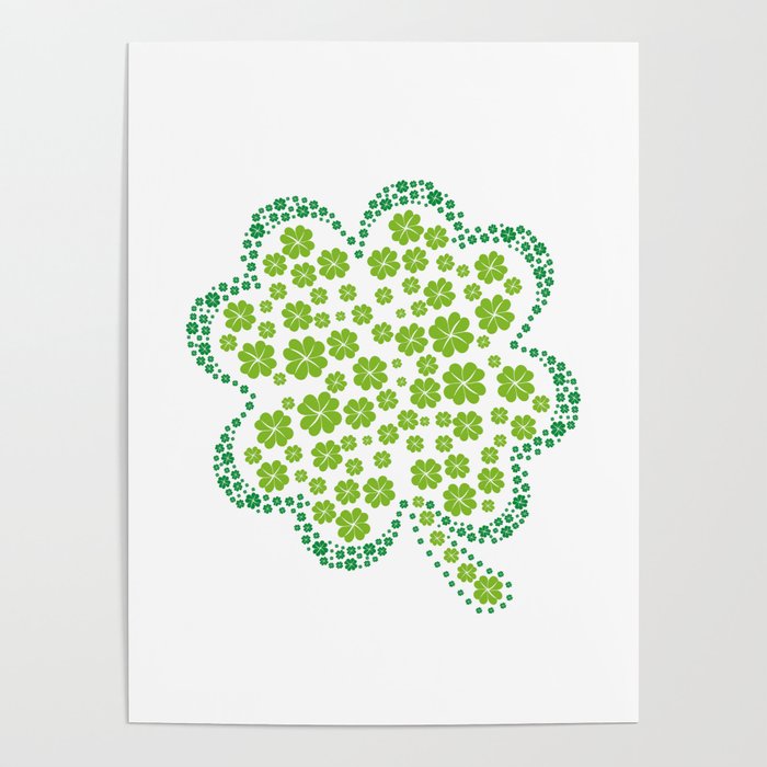 St Patricks Day Shamrocks Irish Clover Poster