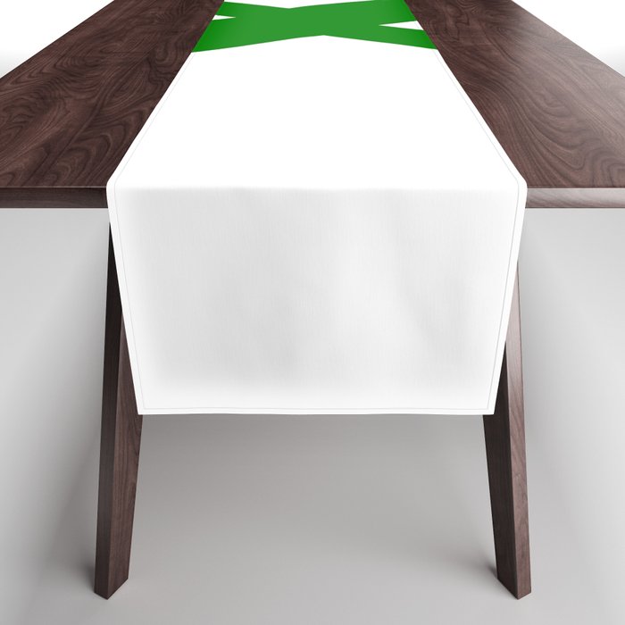 x (GREEN & WHITE LETTERS) Table Runner