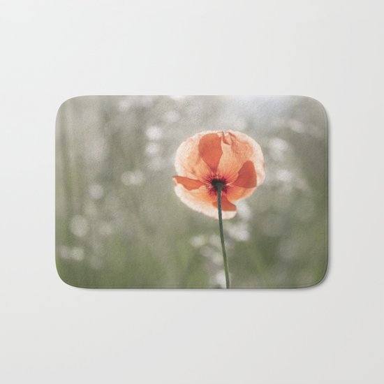 Poppy at backlight - Poppies Blossom Flower Floral Bath Mat