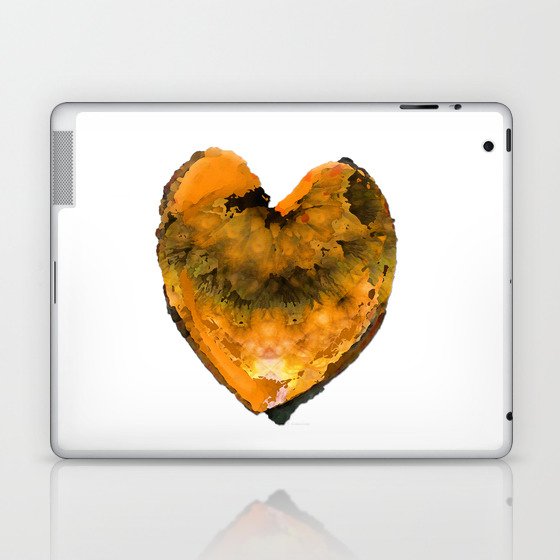 Big Romantic Orange Heart Art by Sharon Cummings Laptop & iPad Skin