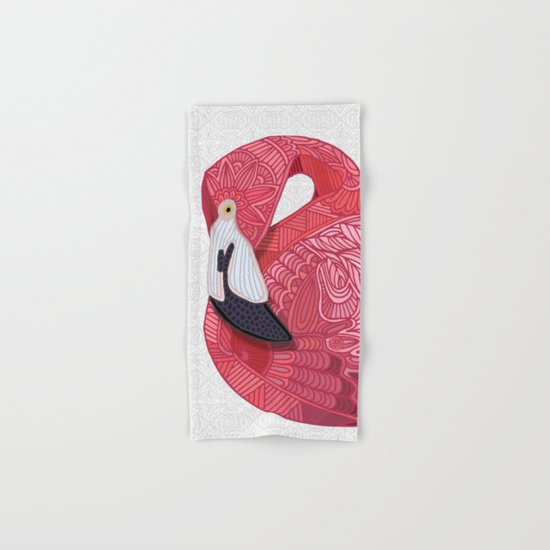 Pink Flamingos 2016 (white) Hand & Bath Towel