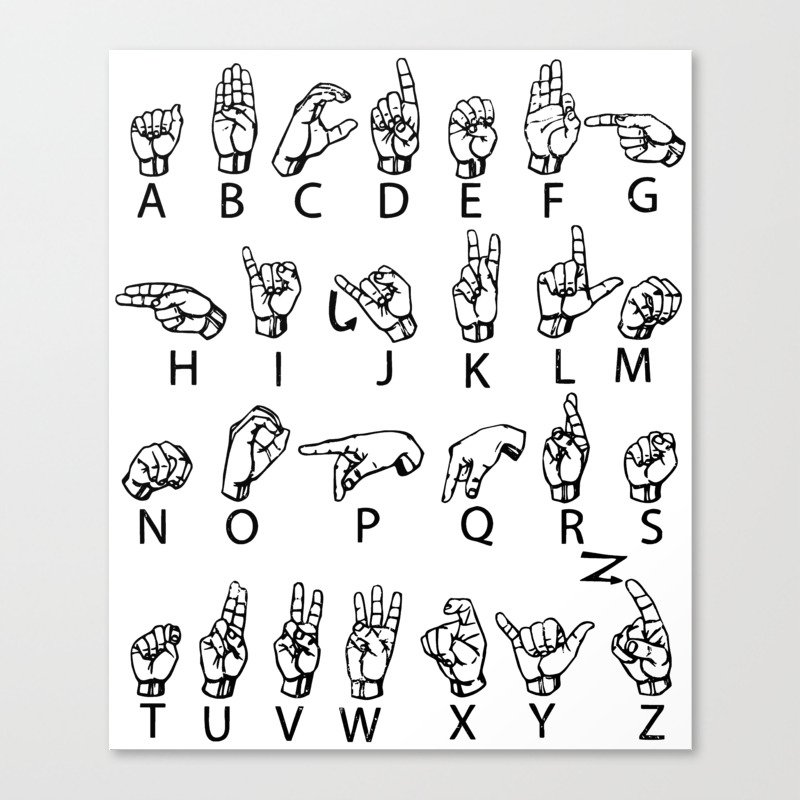 ASL American Sign Language Canvas | Society6