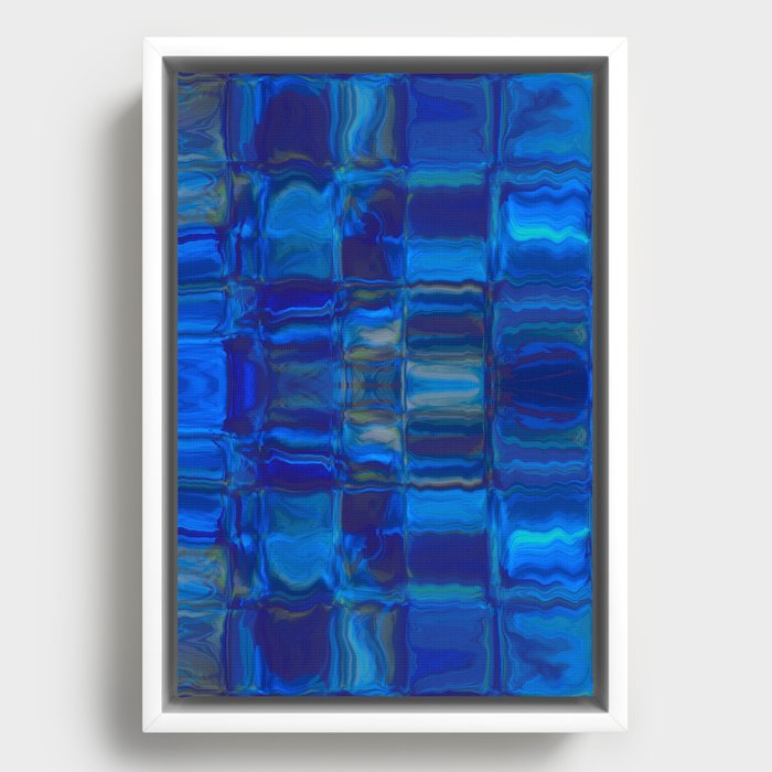 Deep Blue Ocean Shell Framed Canvas