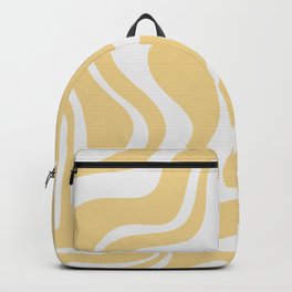 Liquid Swirl Retro Abstract Pattern in Light Yellow and Gray-Tinged White Backpack