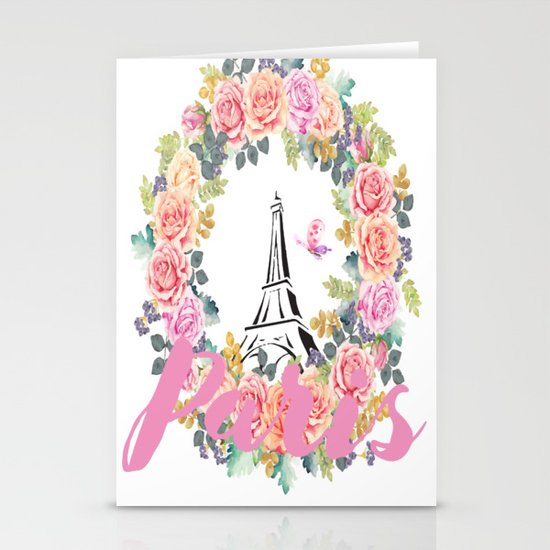Paris Wreath Stationery Cards