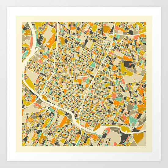 Austin Map Art Print