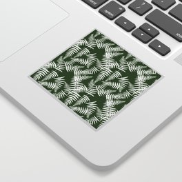 Green And White Fern Leaf Pattern Sticker