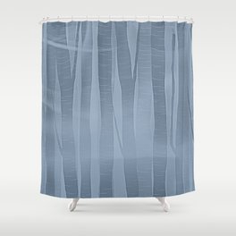 Woodland -  Minimal Blue Birch Forest Shower Curtain