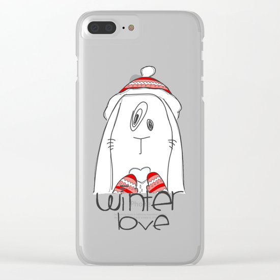Winter Love Clear iPhone Case