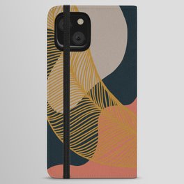 Abstract Golden Leaf 3 with Dark Background iPhone Wallet Case