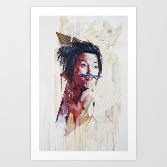 painting for Mustache Show, last Movember (untitled) Art Print
