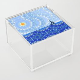 Blue Sailboat Art Trade Winds Acrylic Box