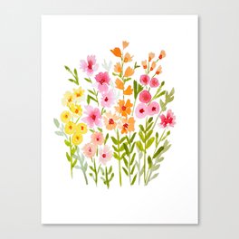 Row of Flowers Canvas Print