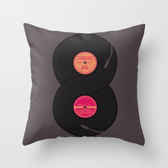 infinity vinyl records Throw Pillow