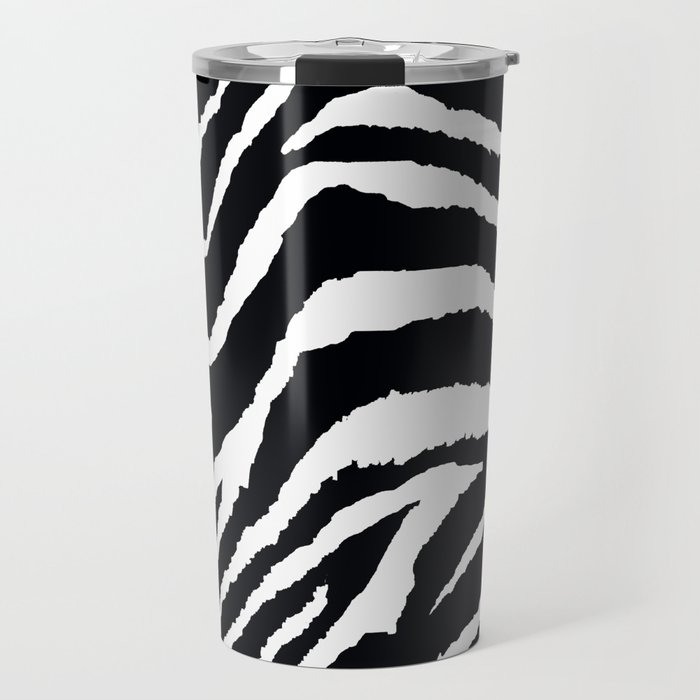 ZEBRA ANIMAL PRINT BLACK AND WHITE PATTERN Travel Mug