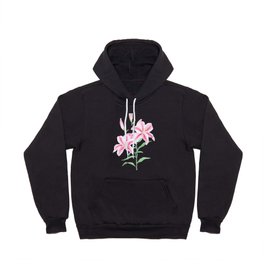 pink lily flower watercolor Hoody