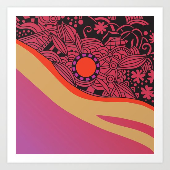 Rose gold square ornament Art Print