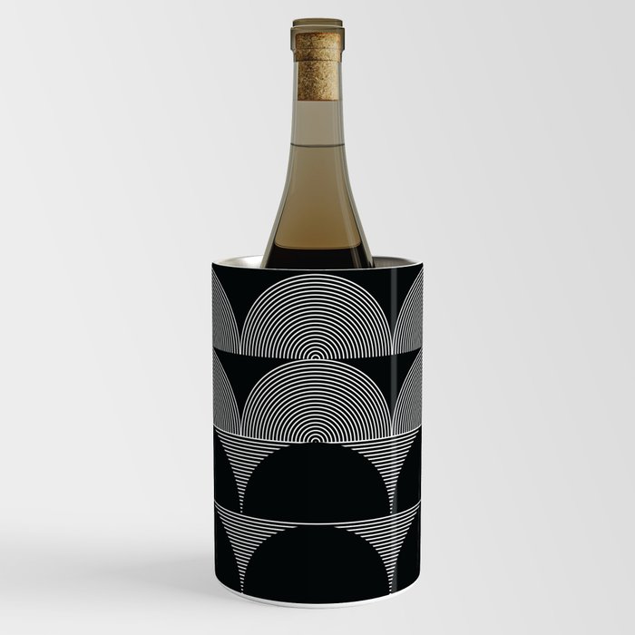 Geometric Lines Design 15 in Monochrome (Sunrise and Sunset) Wine Chiller