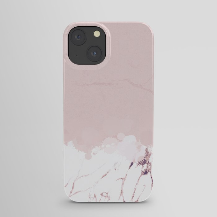Marble spill on pink concrete iPhone Case
